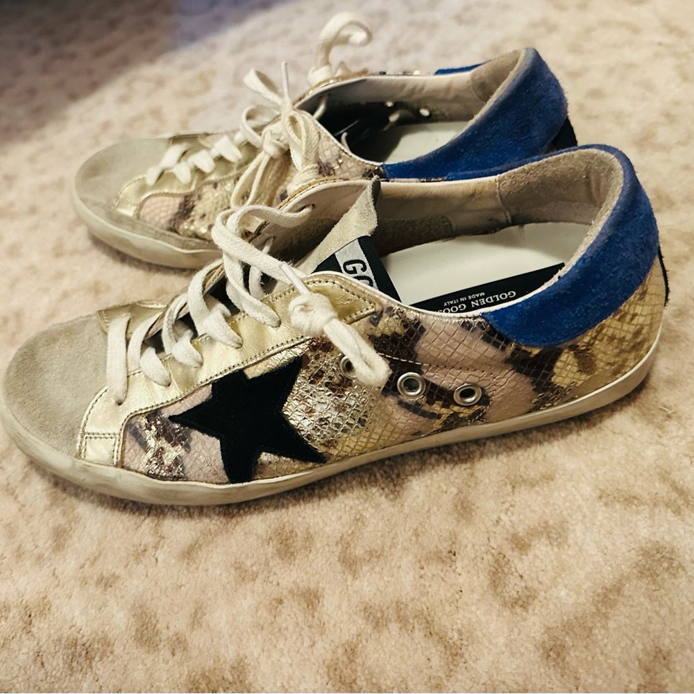 Golden Goose Women's Sneakers - Blue and Black Star